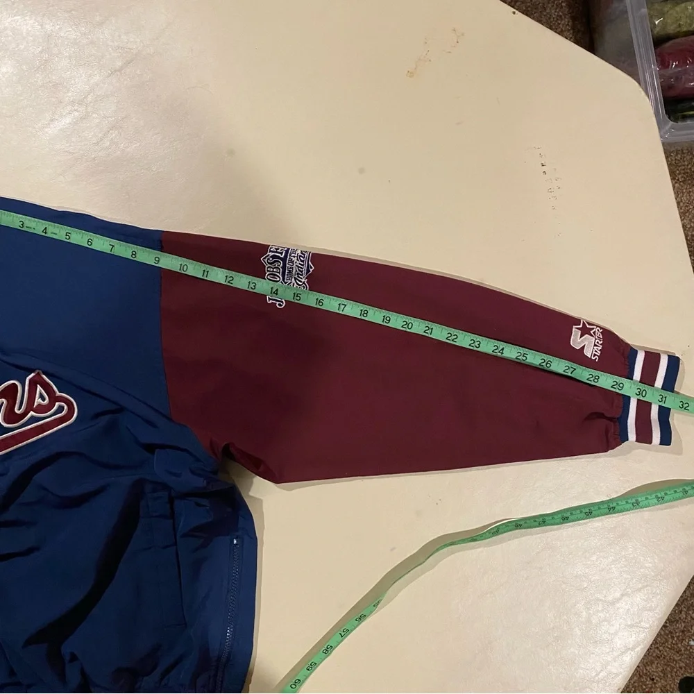 Vintage Cleveland Indians Jacket Men's Large Blue Burgundy Starter Vneck